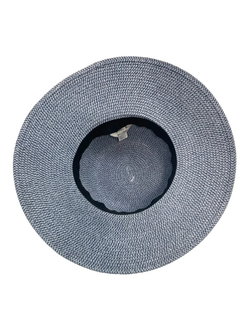 NWOT Mudd Blue Marled Woven Paper Blend Floppy Wide Brim Sun Hat Blue Grey Beach